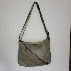 Anthropologie Cut 'N Paste Olivia Green Leather Crossbody